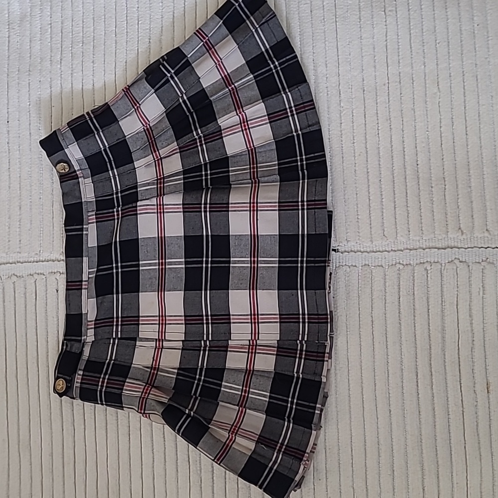 Vintage La maison Betty Blush Plaid Black and White Skirt SzM